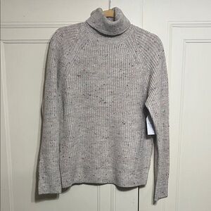 Time and Tru Gray Speckled Turtleneck Sweater